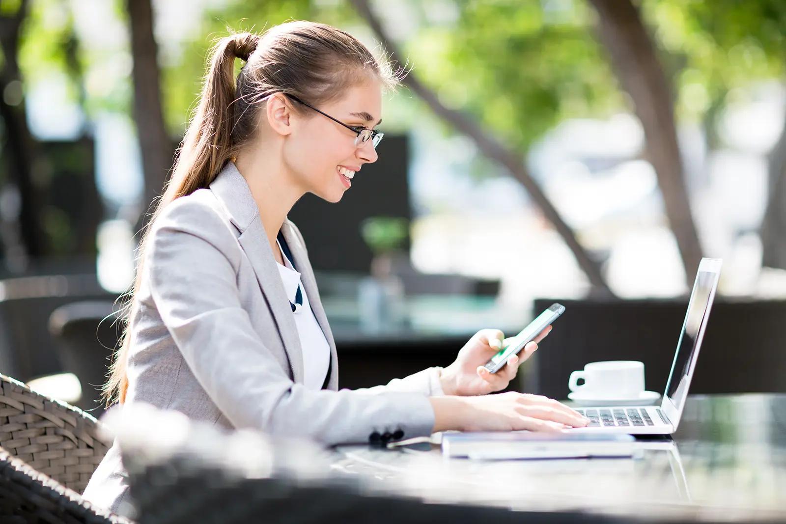 Work Process In Outdoor Cafe 380699