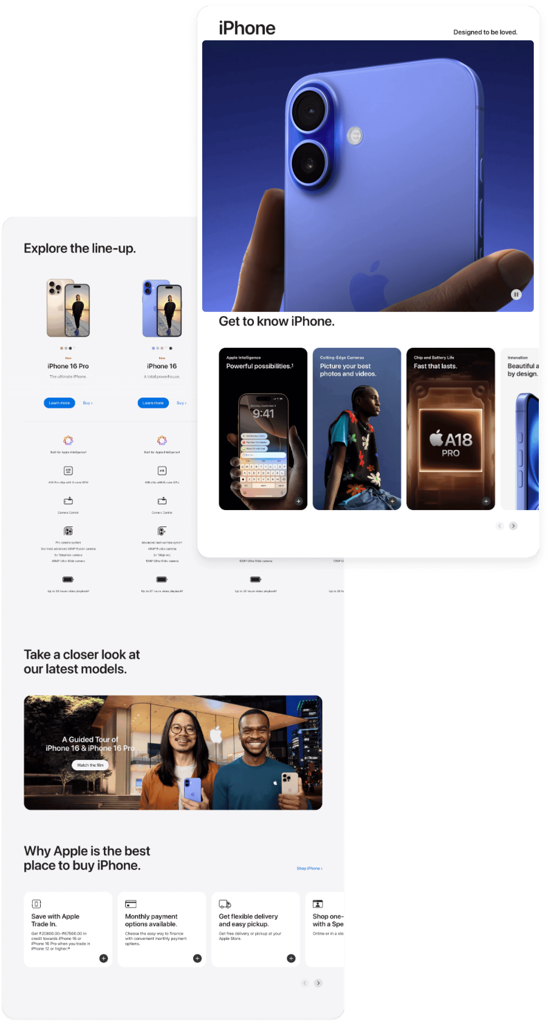 apple iphone product landing page example