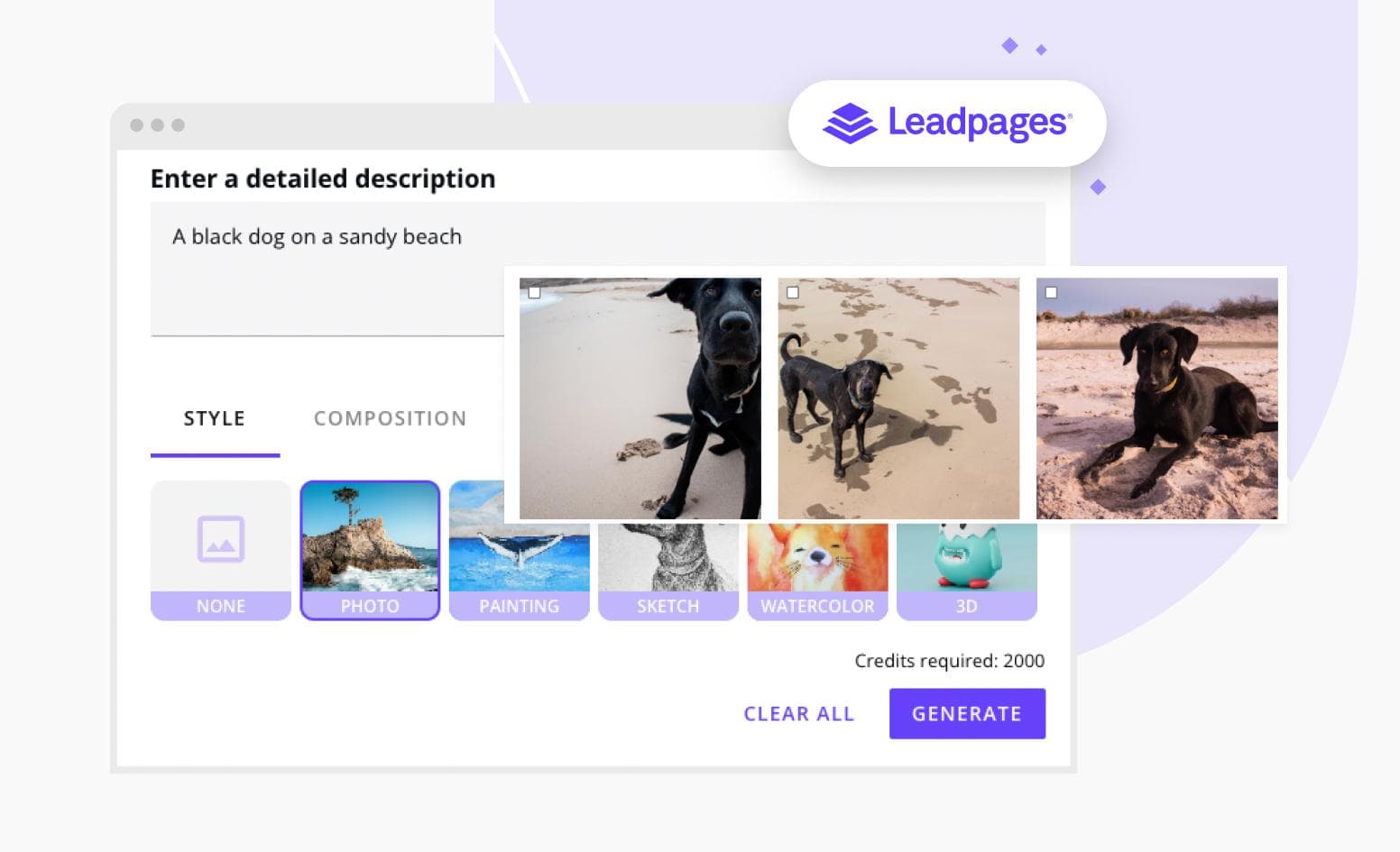 Leadpages AI image generator example