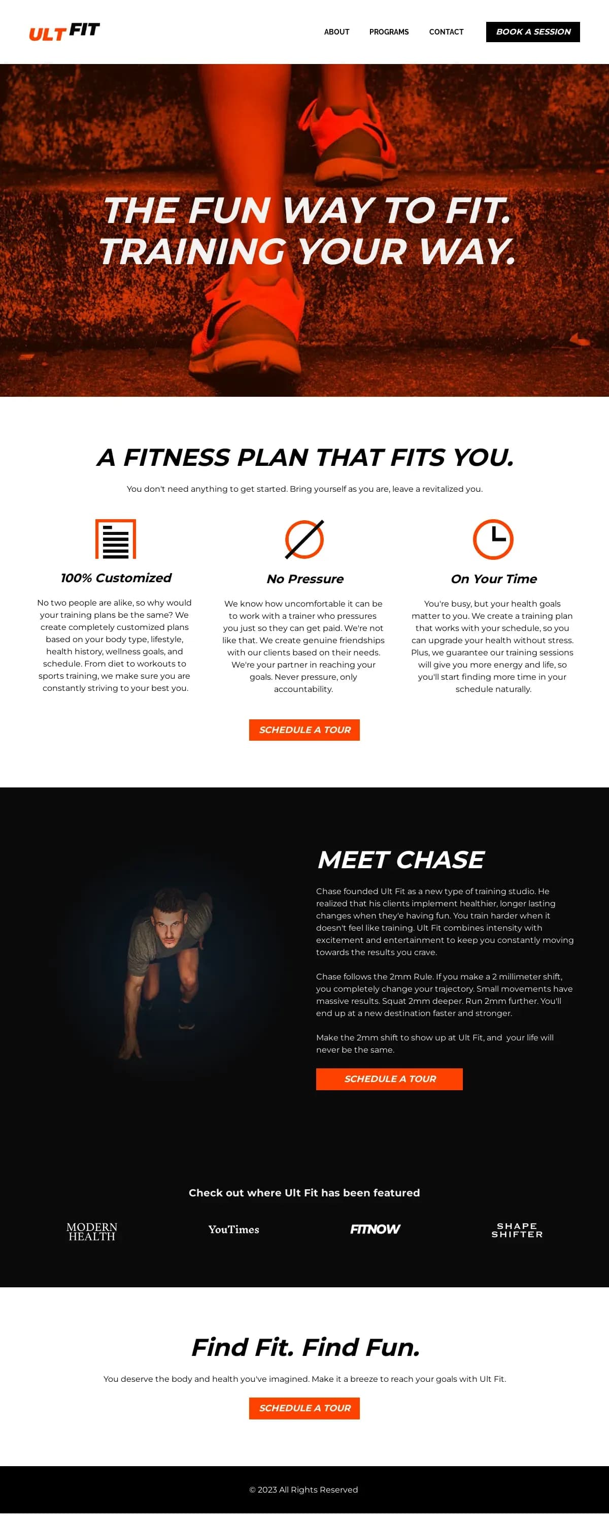 Ult Fit website template by Leadpages