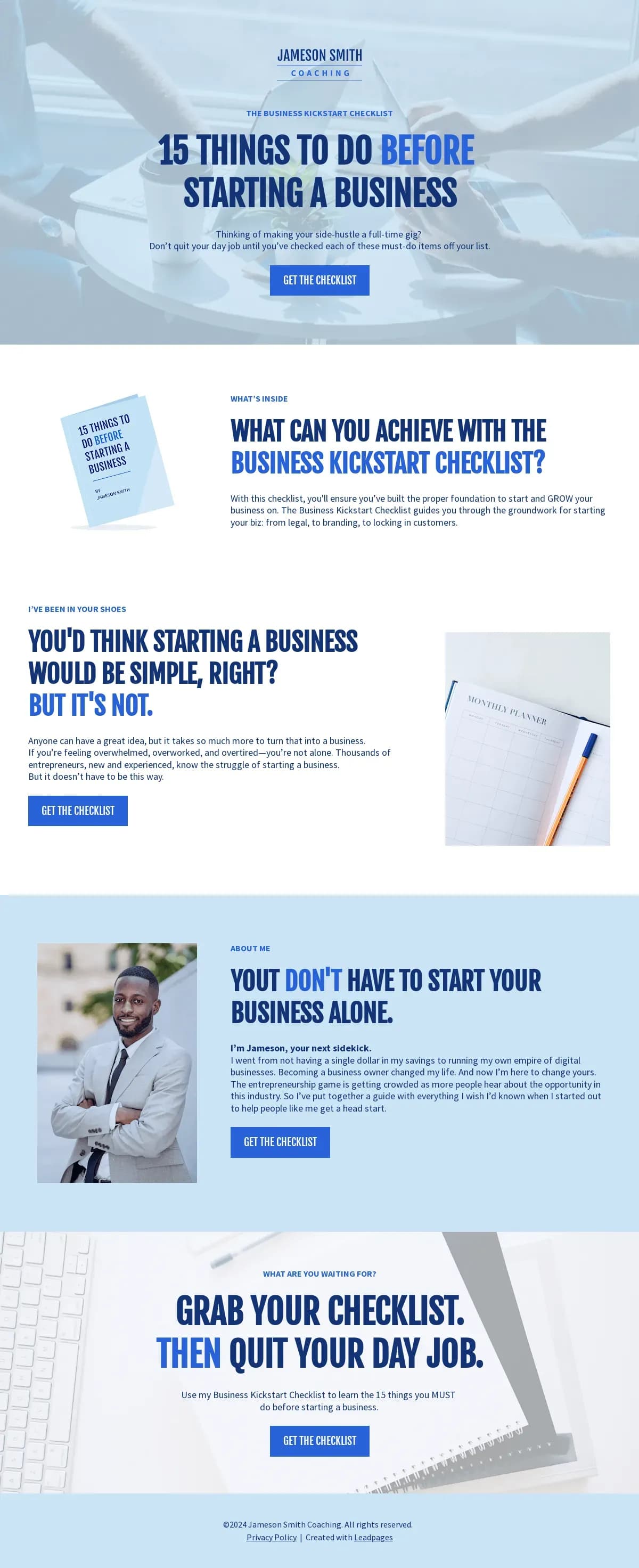 Coach Lead Magnet landing page template by Leadpages