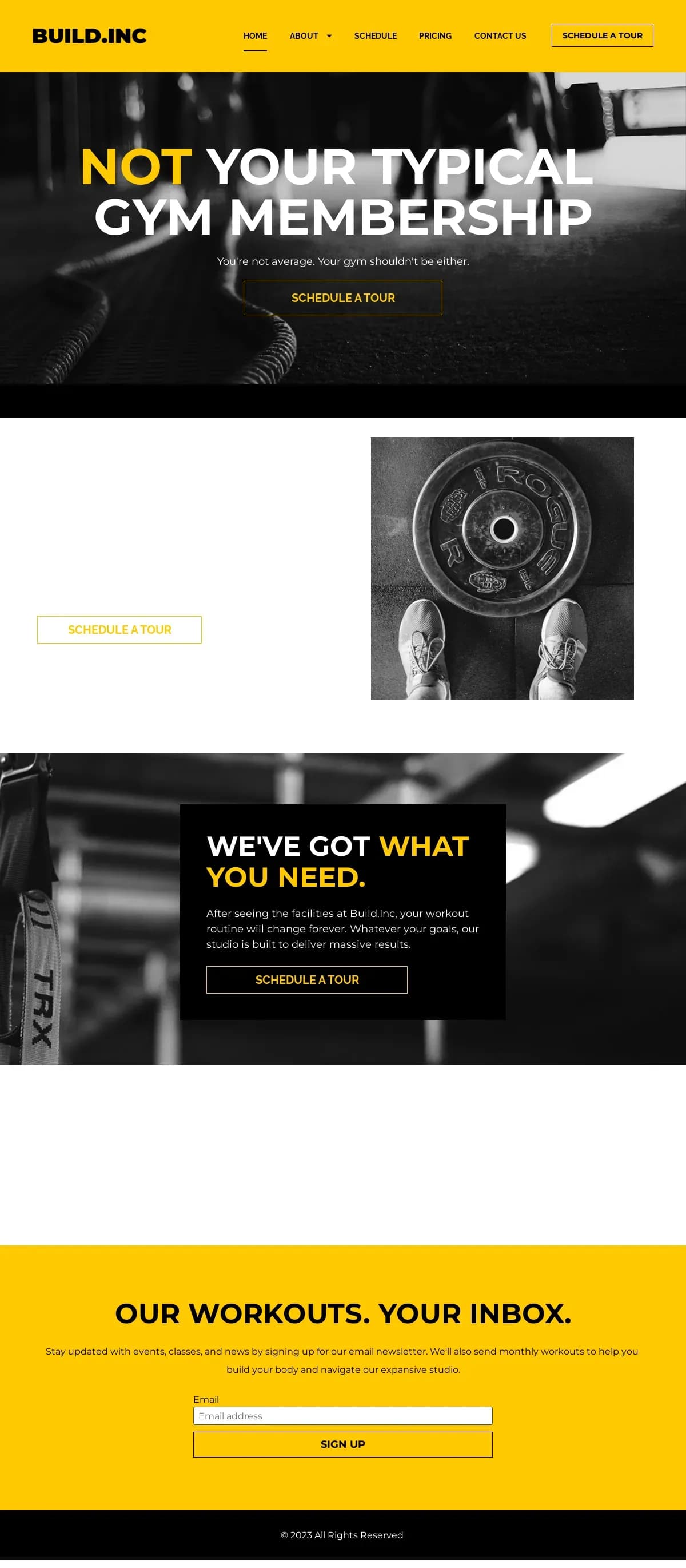 Build.Inc Fitness website template by Leadpages