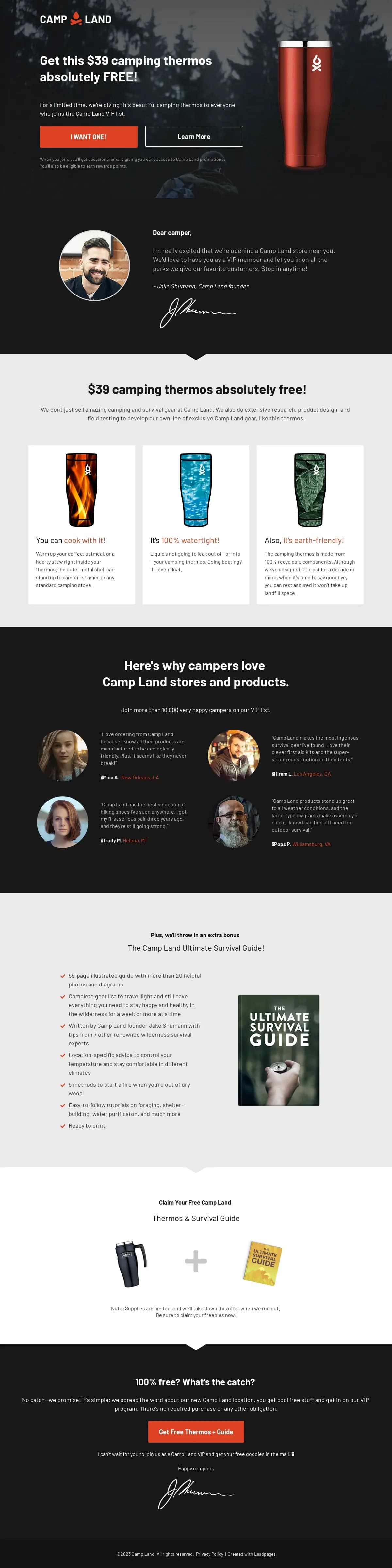 Product Giveaway Page landing page template by Leadpages