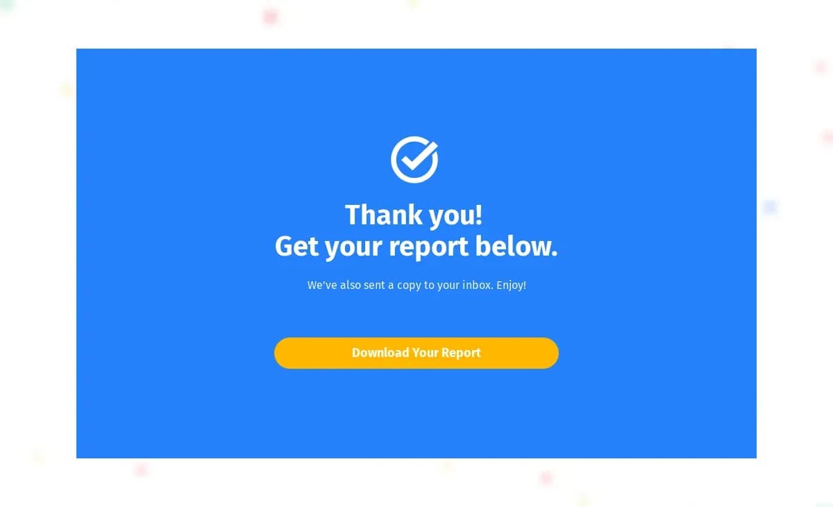 Report Download Page landing page template by Leadpages