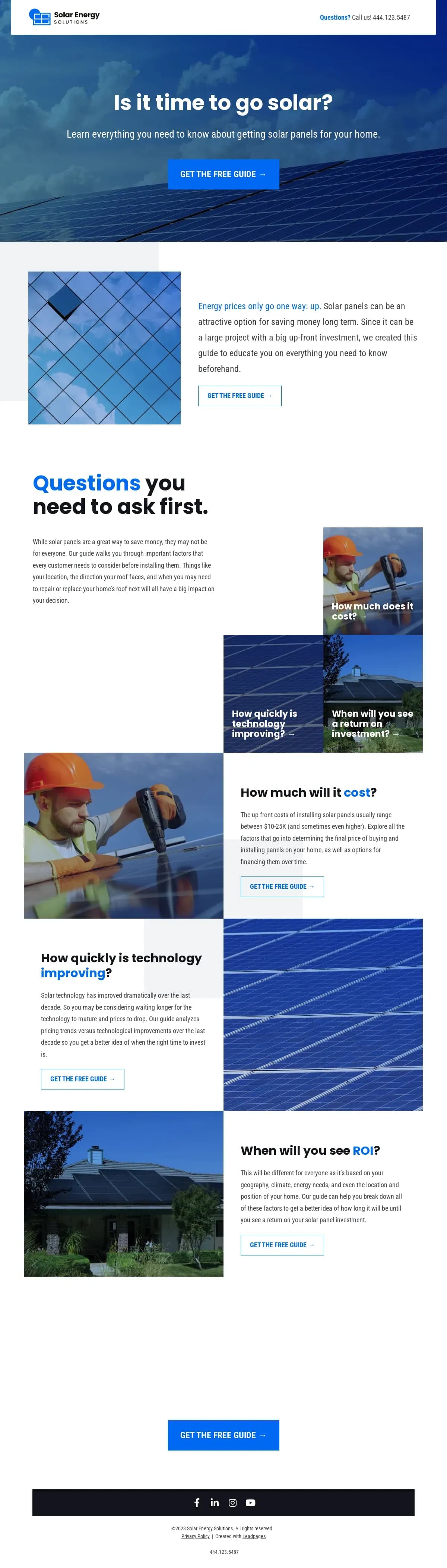 Solar Resource Guide landing page template by Leadpages