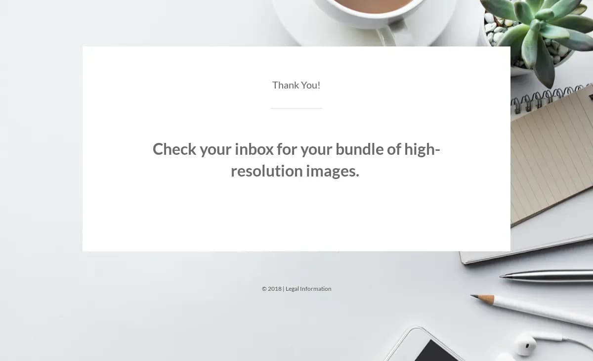 Super Basic Squeeze Thank You Page landing page template by Leadpages