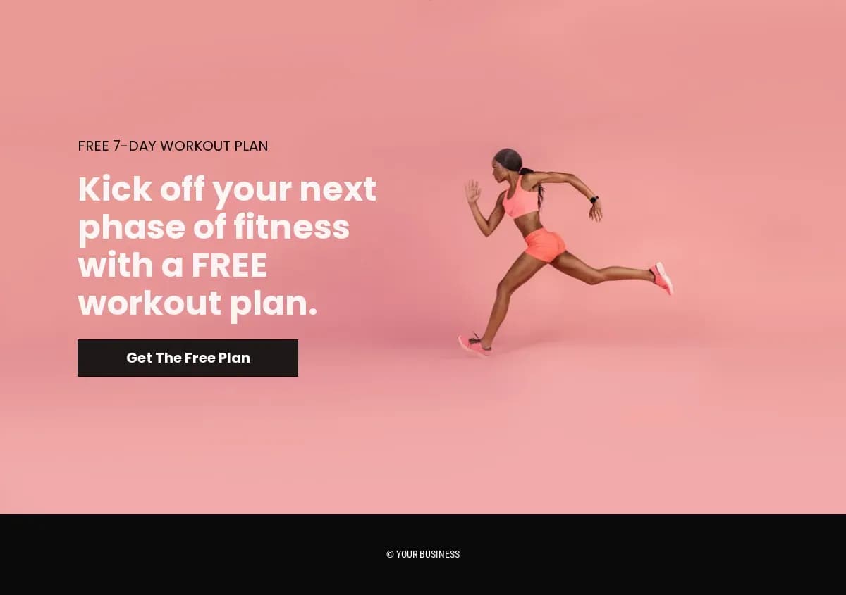 Fitness Freebie Opt-in Page landing page template by Leadpages