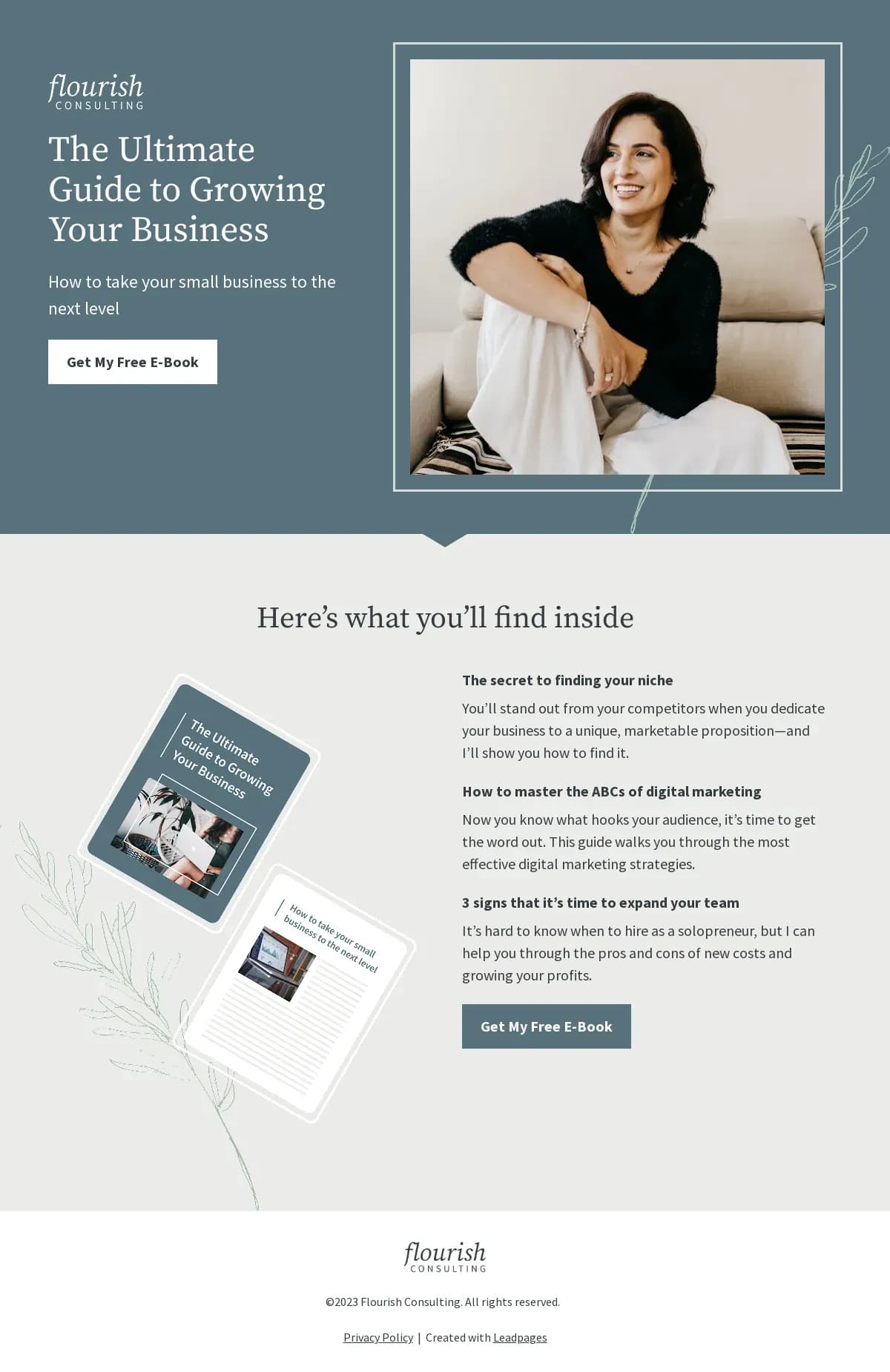 Freebie Opt-in - Business Coach landing page template by Leadpages