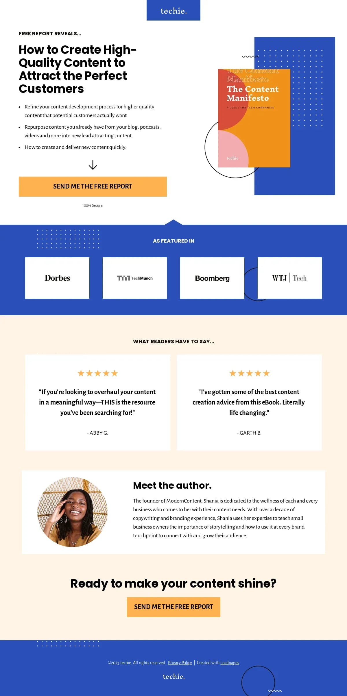 The Perfect Squeeze Page landing page template by Leadpages