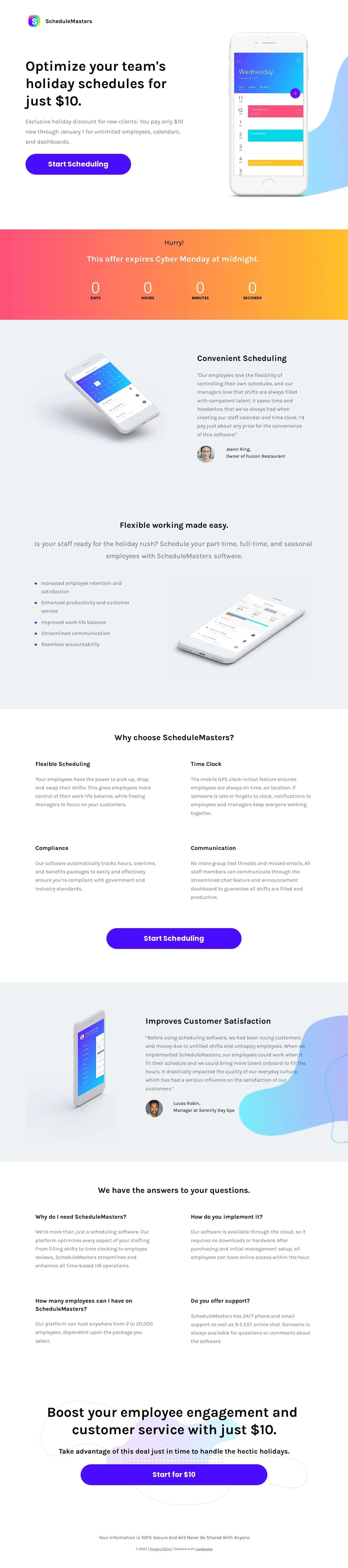 Software Promo landing page template by Leadpages