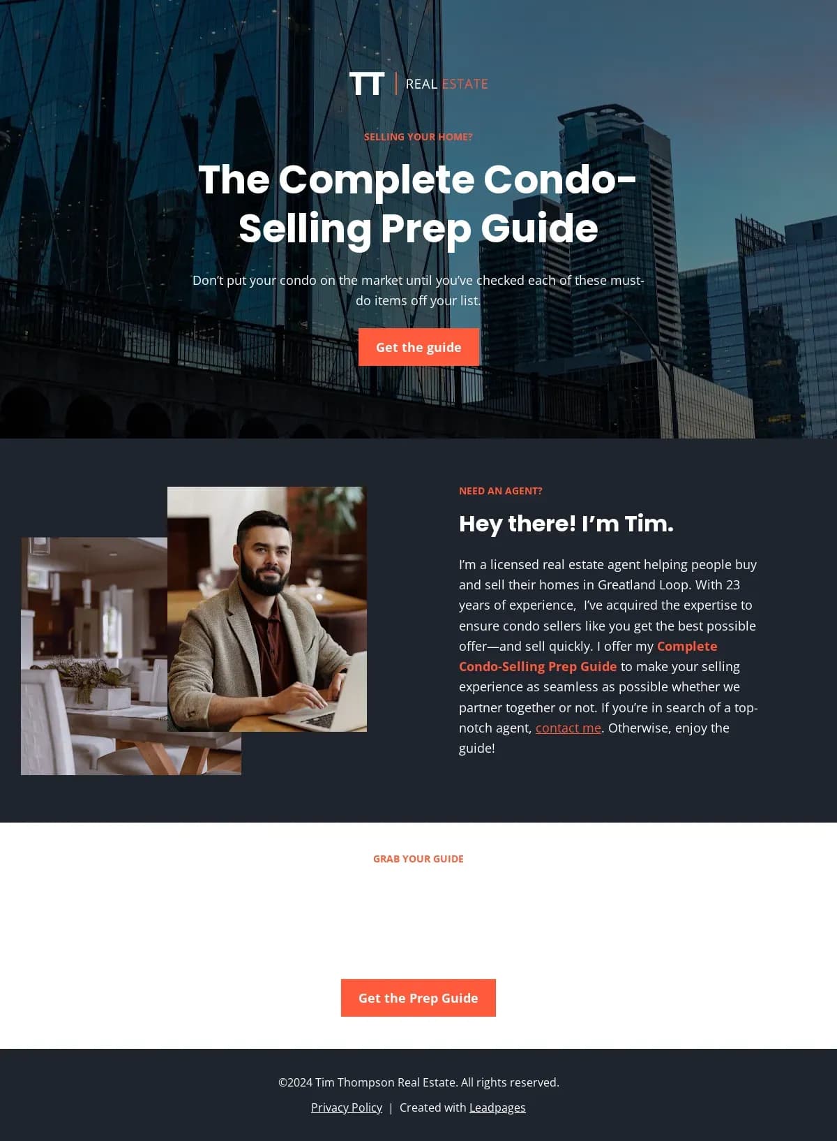 City Real Estate Lead Magnet  landing page template by Leadpages