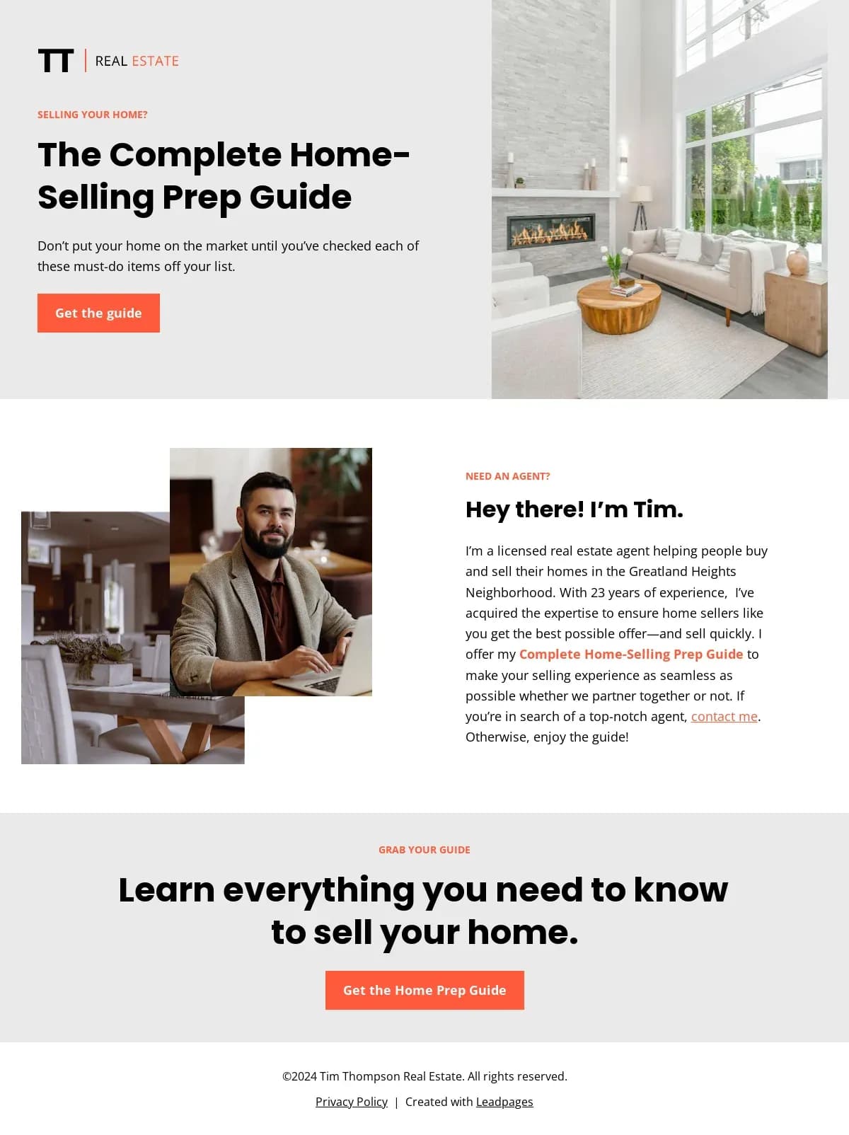 Residential Real Estate Lead Magnet  landing page template by Leadpages