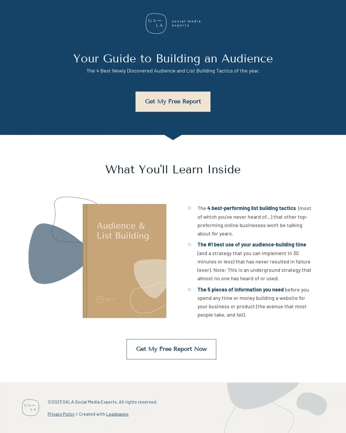 Simple Report Squeeze Page  landing page template by Leadpages