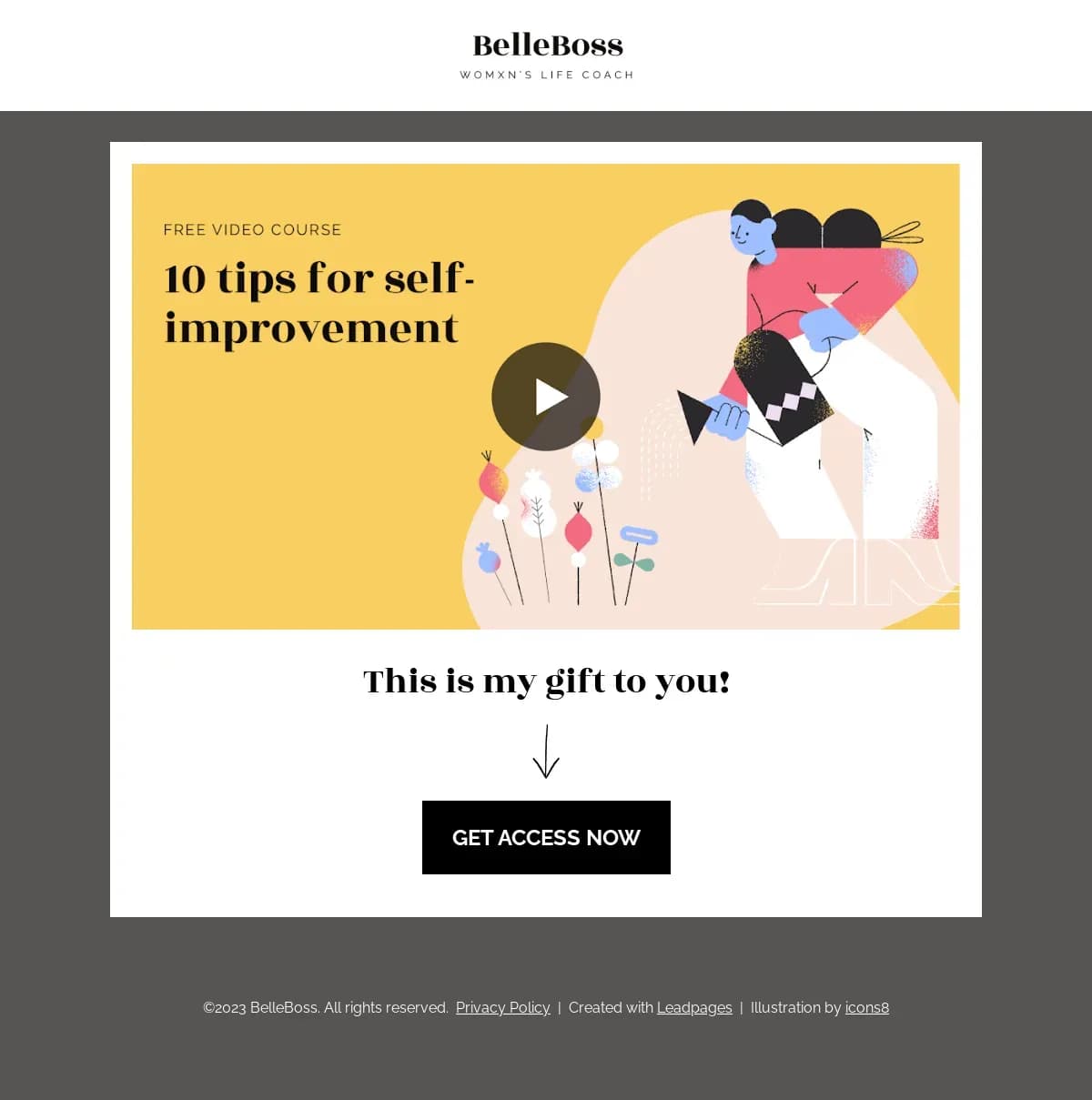 Video Squeeze Page  landing page template by Leadpages