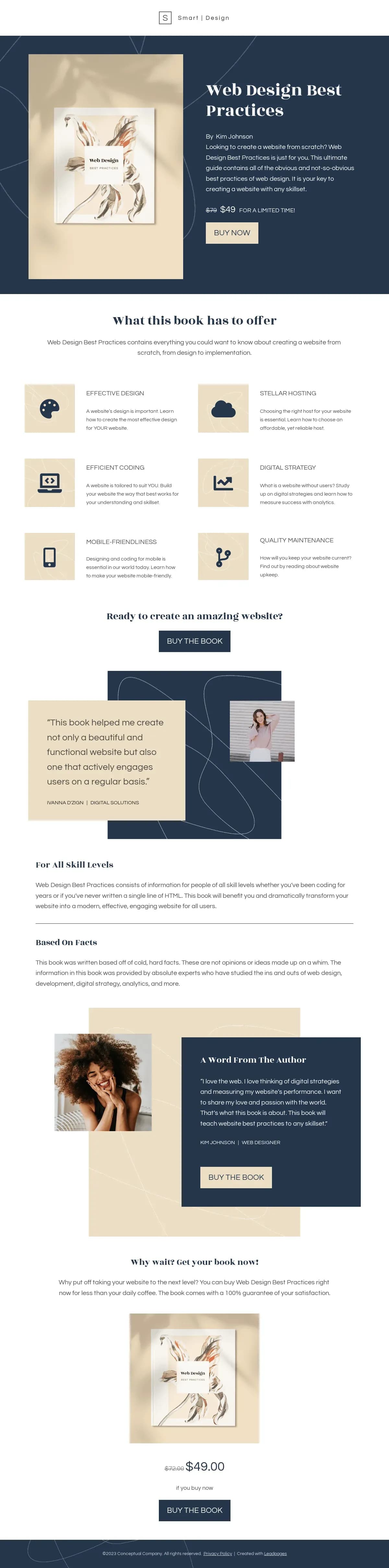 Smart Product Sales Page landing page template by Leadpages