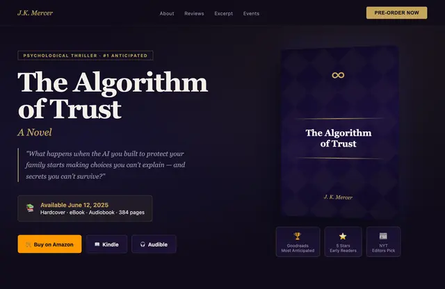A authors & books template built with Leadpages