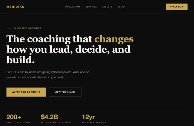 A coaching template built with Leadpages