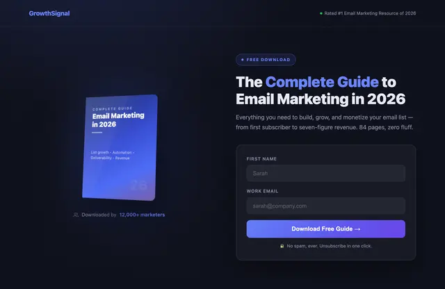 A downloads & lead magnets template built with Leadpages