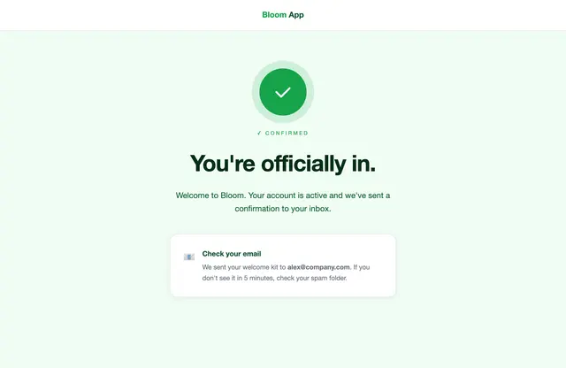 A thank you pages template built with Leadpages